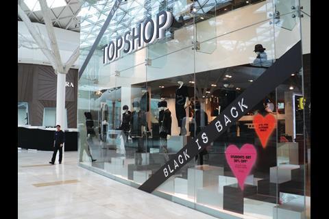 Topshop boasts a posse of mannequins dressed all in black